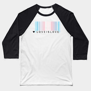 Transgender Pride LGBT Love is Love Barcode Baseball T-Shirt